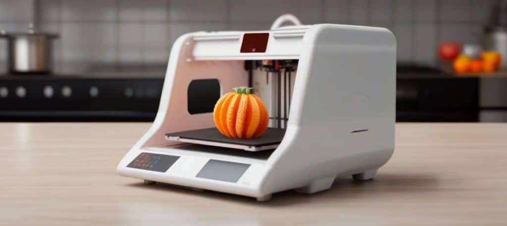 immagine ipotetica di una stampante 3d integrata in cucina come elettrodomestico
